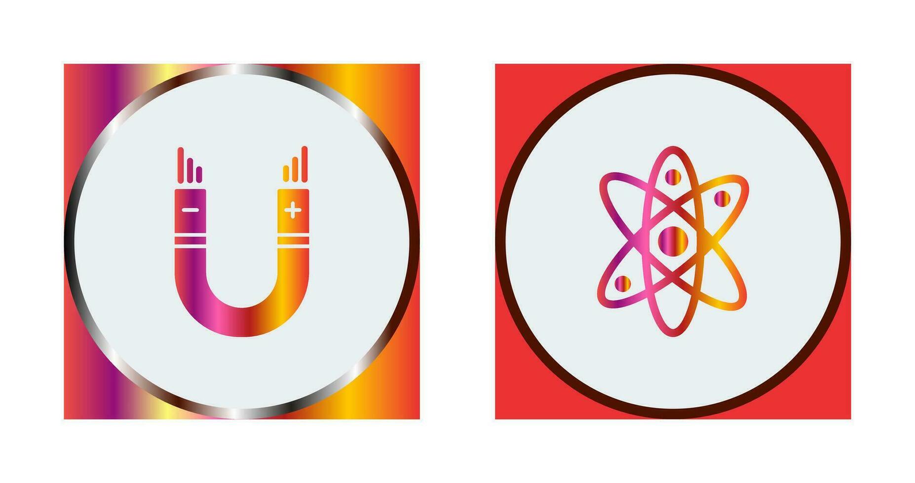 Atom and Magnet,attraction Icon vector