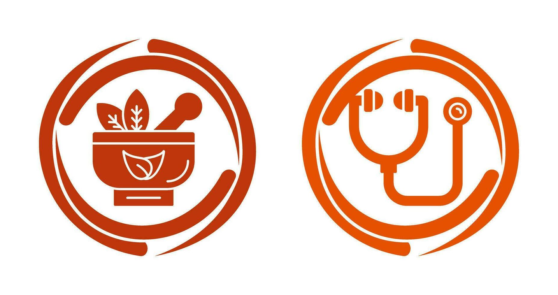 Ayurvedic and Stethoscope Icon vector