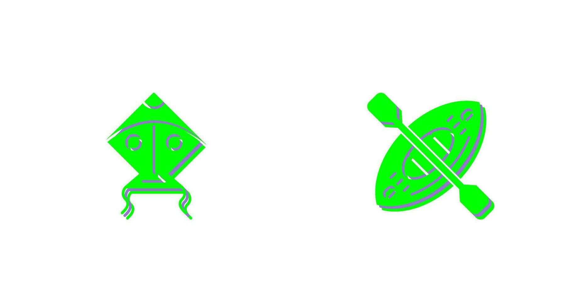 Kite and Kayak Icon vector