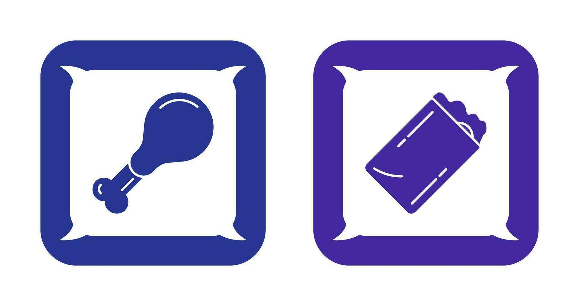 Chicken leg and Kebab Icon vector