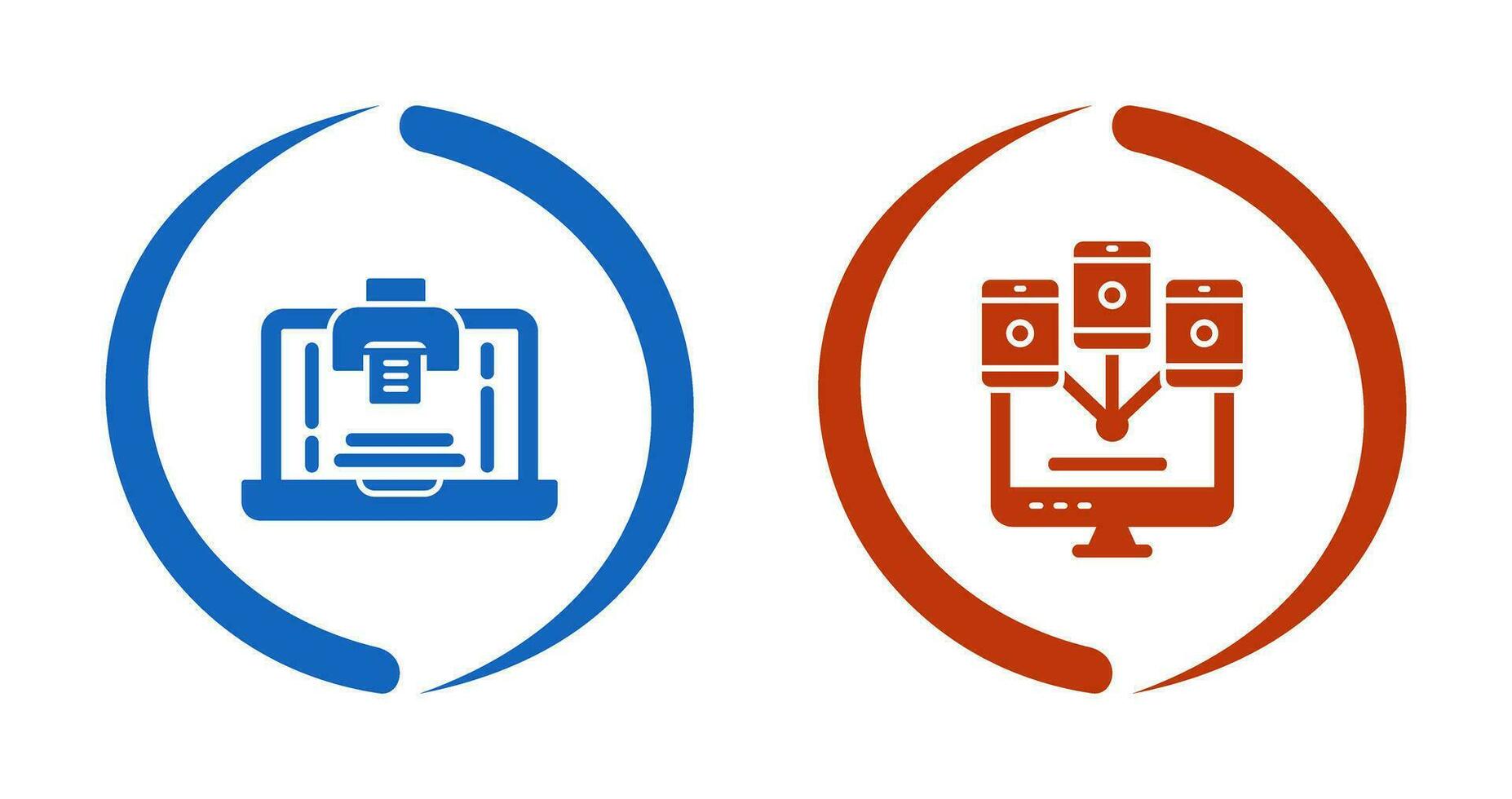 Print and Computer  Icon vector