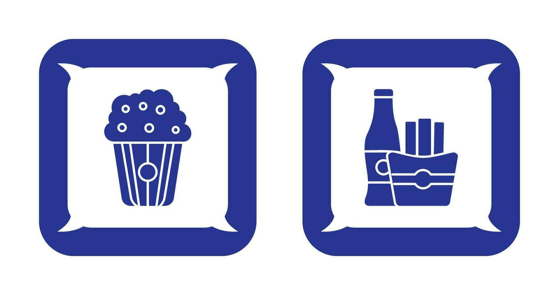 Pop corn and French  Icon vector