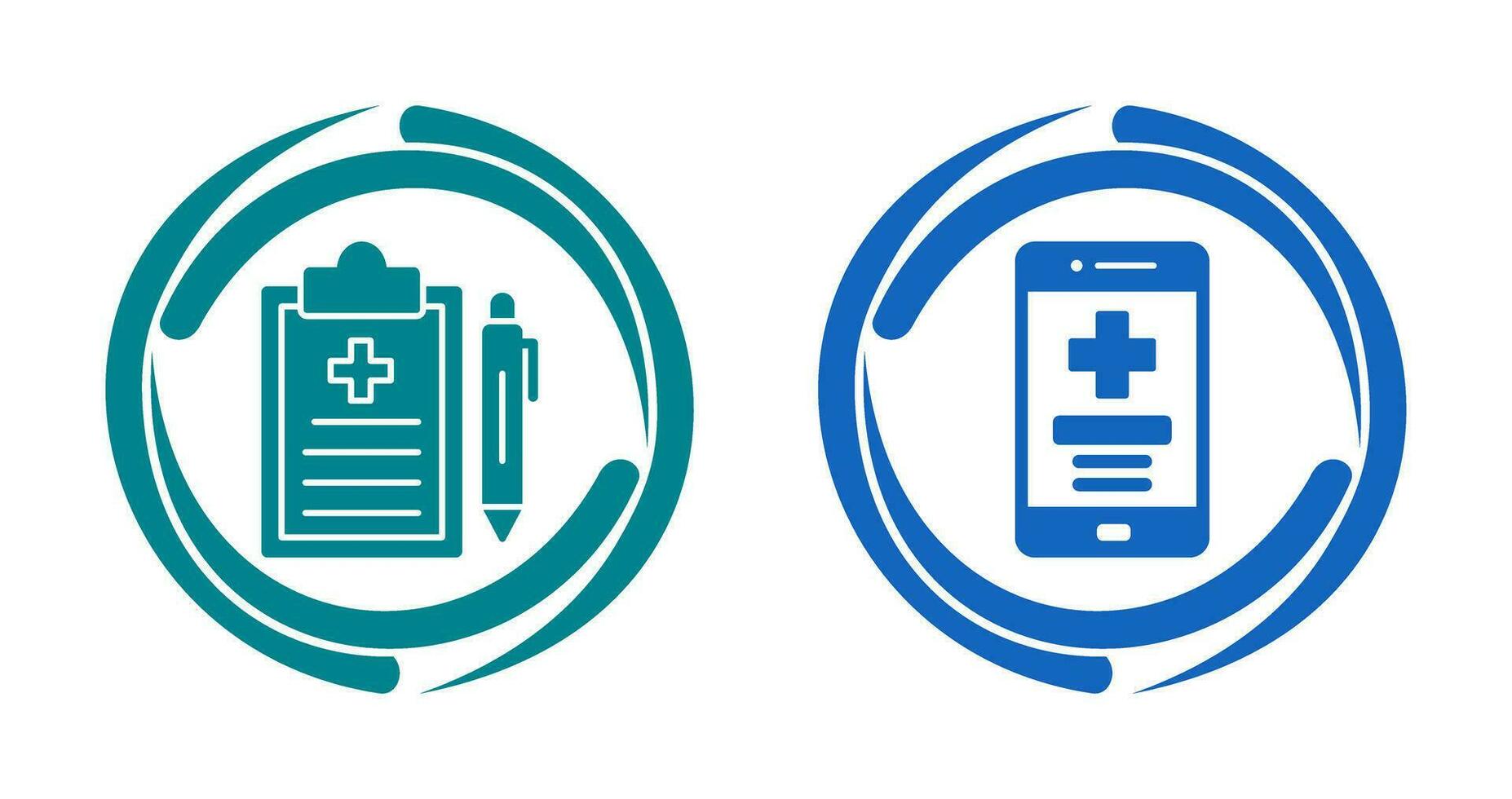 Medical Record and Medical App Icon vector