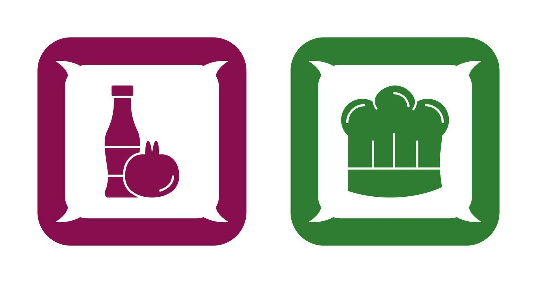 Tomato ketchup and Chef Hat Icon vector