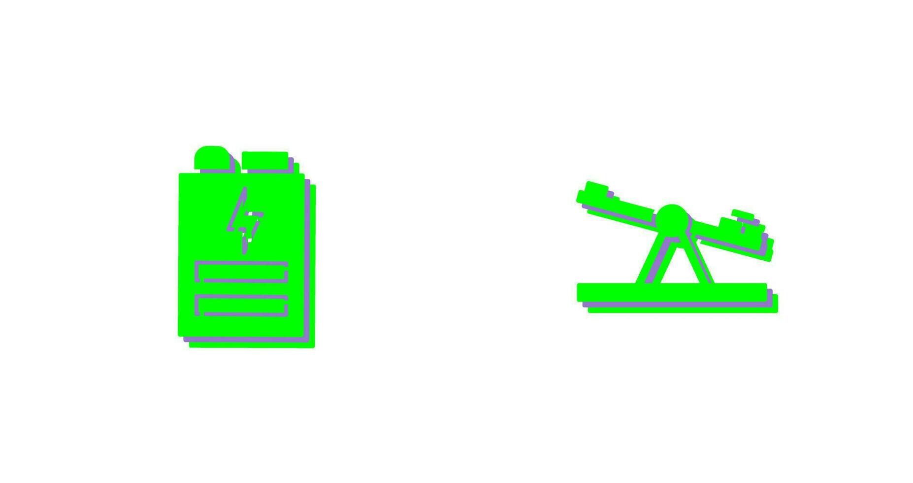 Battery and Seesaw Icon vector