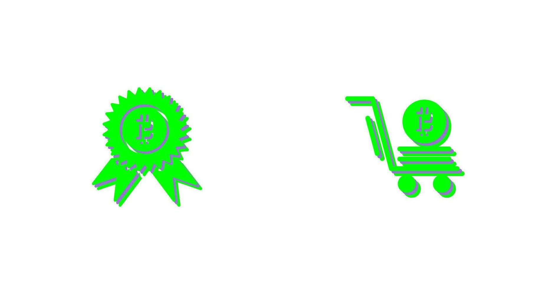 Reward and Pushcart Icon vector