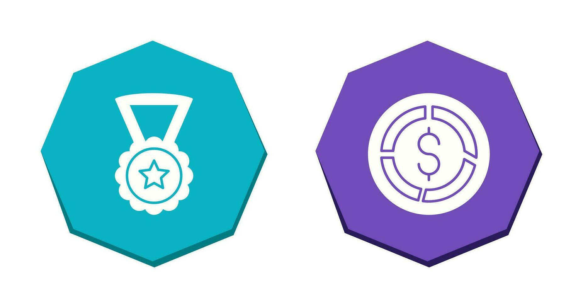 Medal and Pie Chart Icon vector