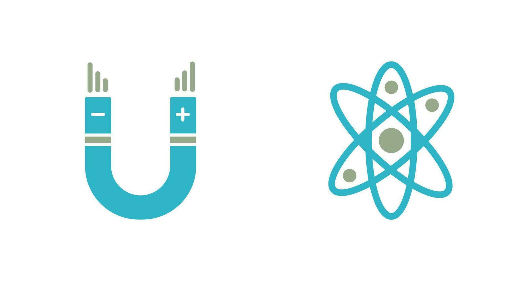 Atom and Magnet,attraction Icon vector