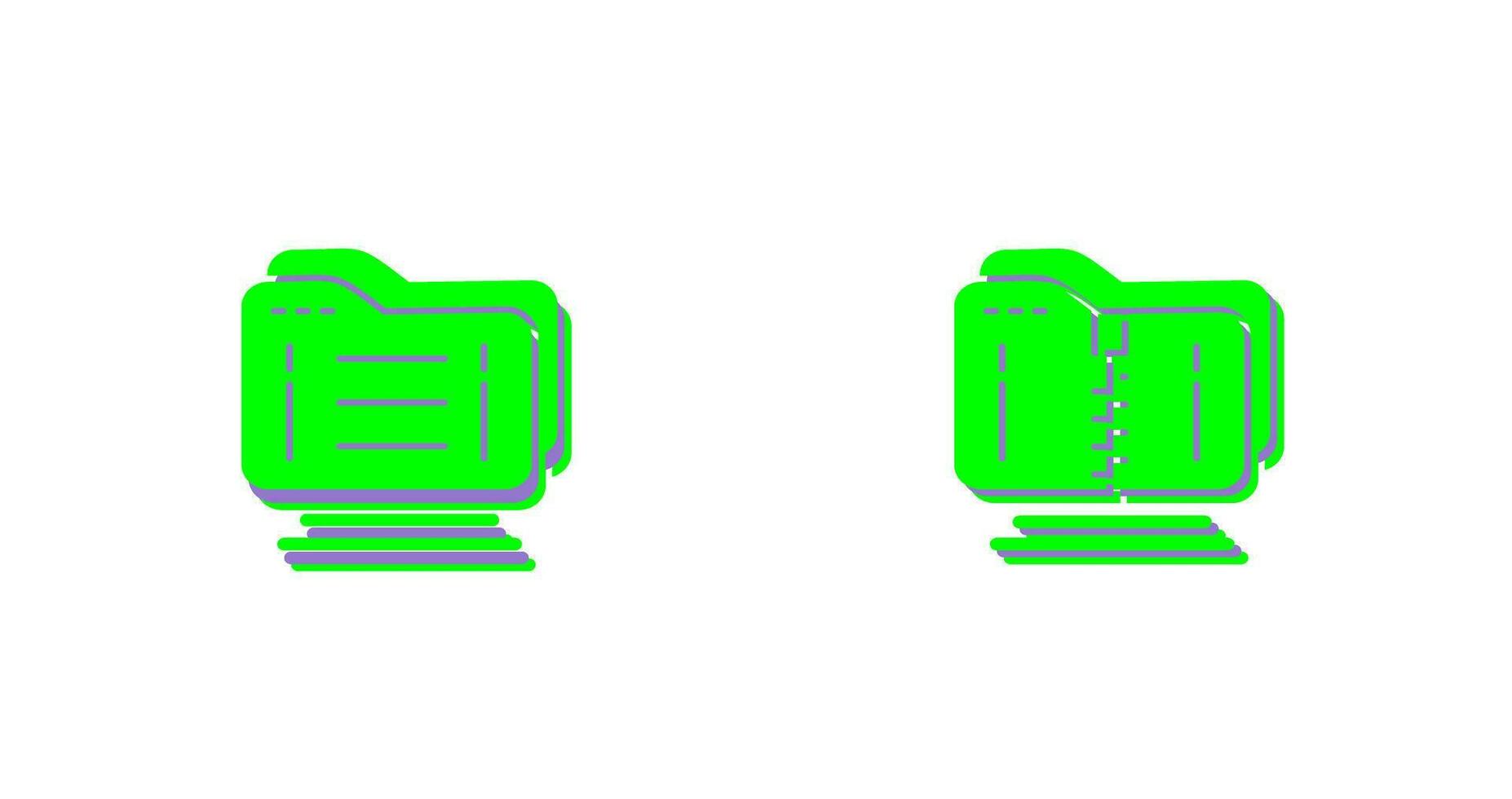 Folder and Compressed Icon vector