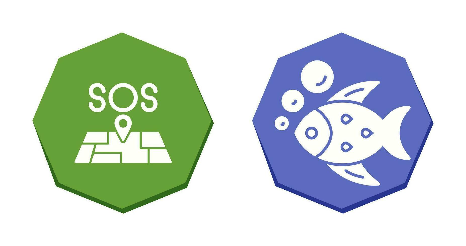 Sos and Fish Icon vector