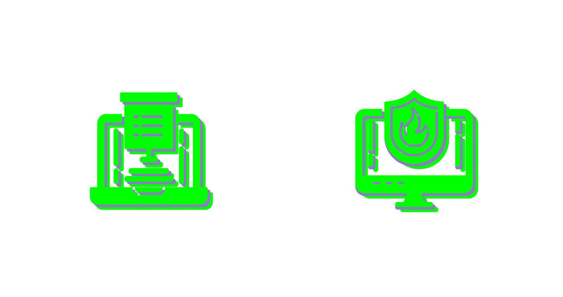 Presentation and Firewall Icon vector