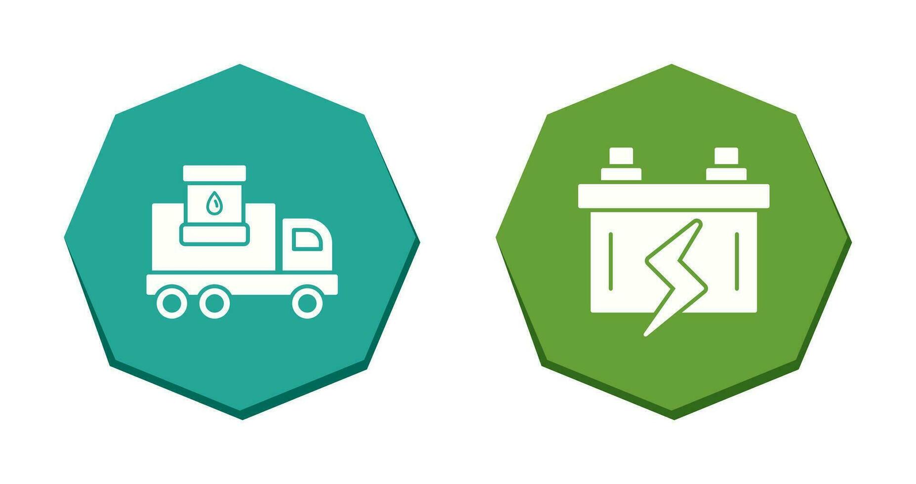 Fuel Truck and Battery Icon vector