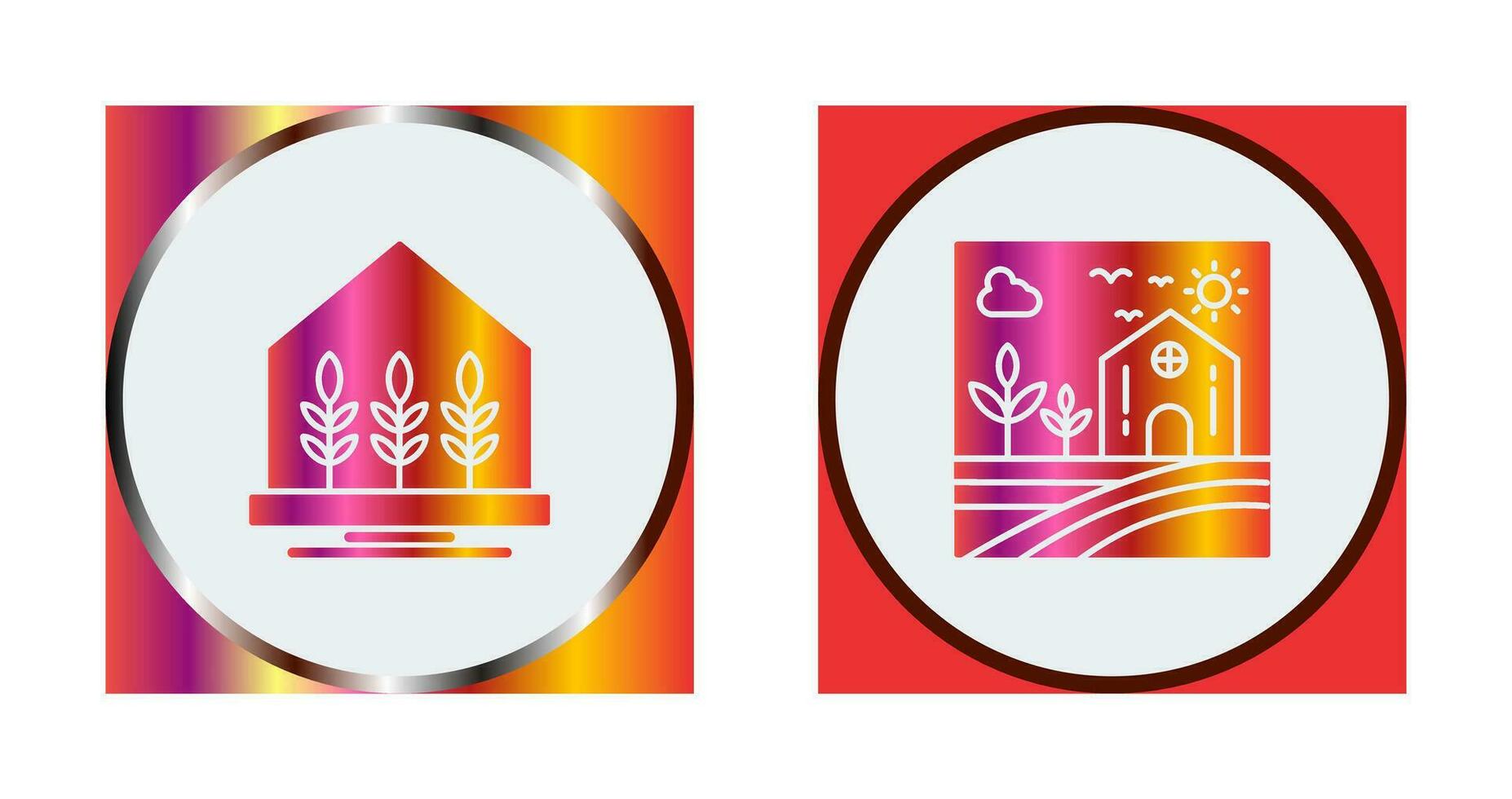 Farm House and Nature Icon vector