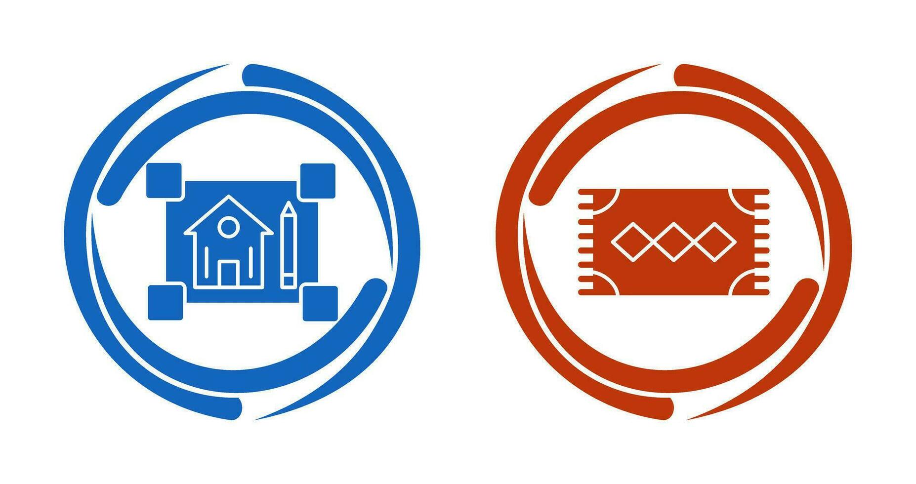 blueprint and rug Icon vector