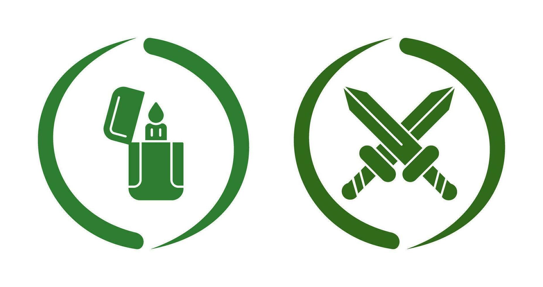 Lighter and Sword Icon vector