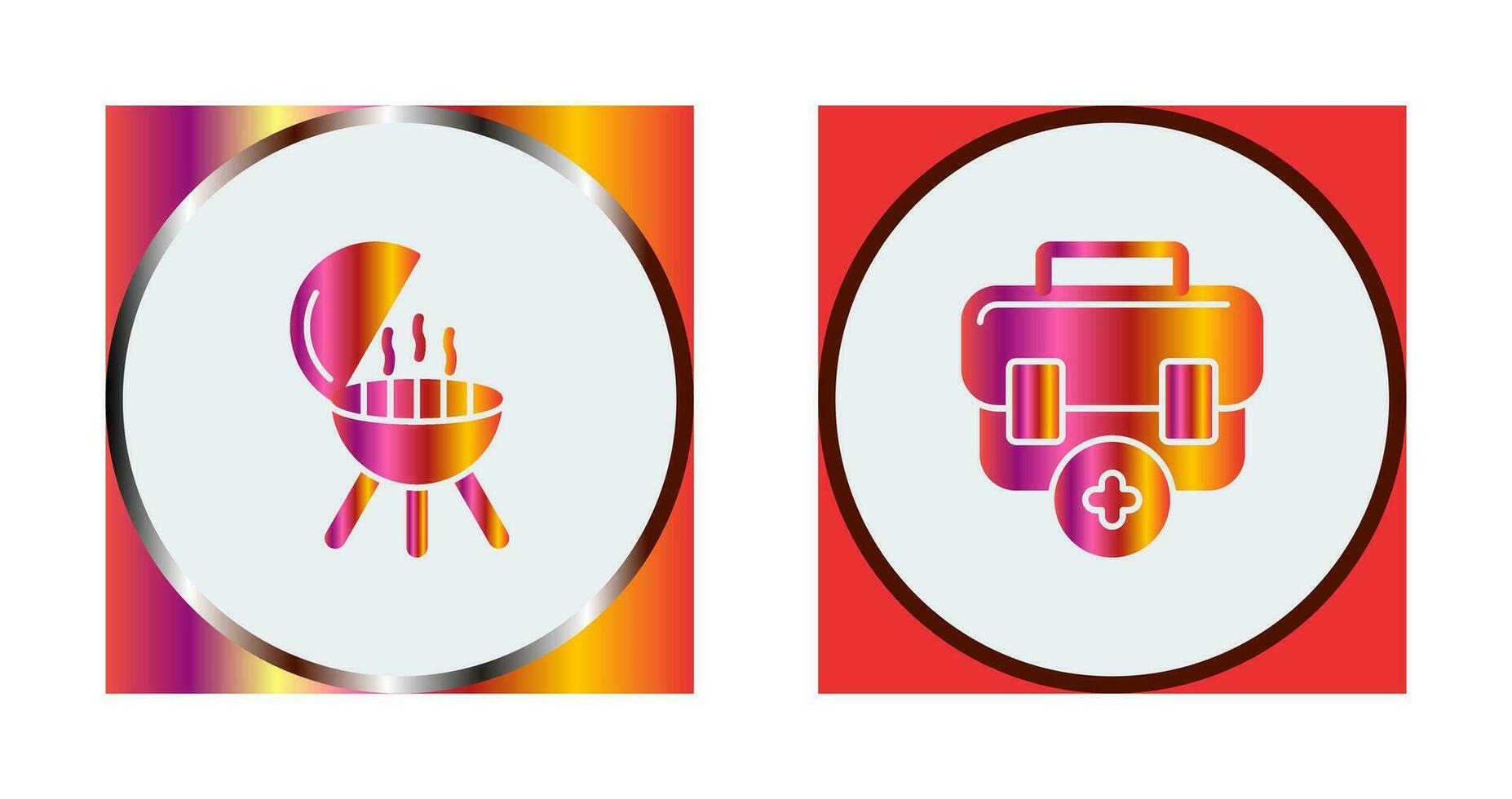 Bbq and First Aid Icon vector
