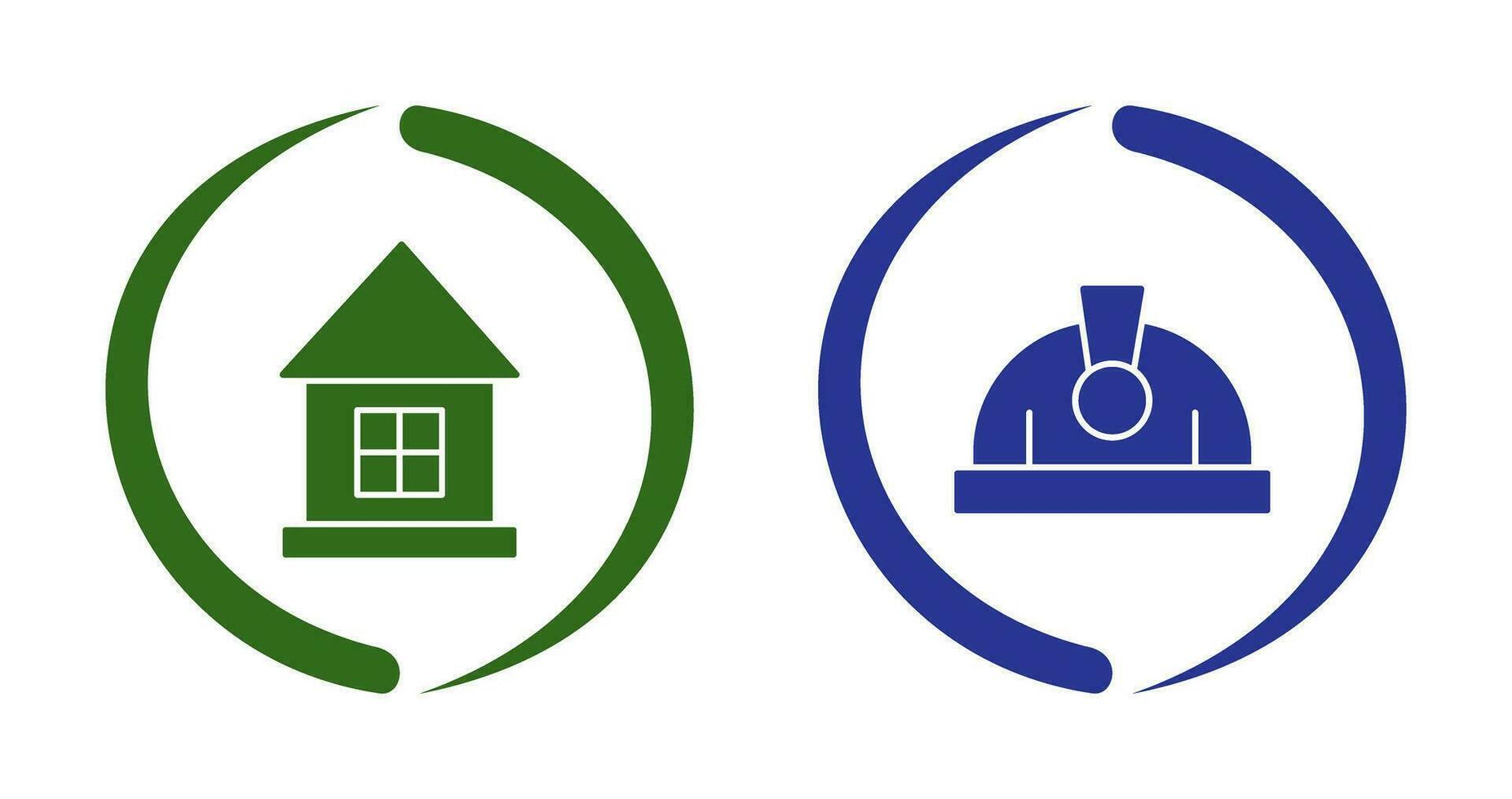 House and Helmet Icon vector