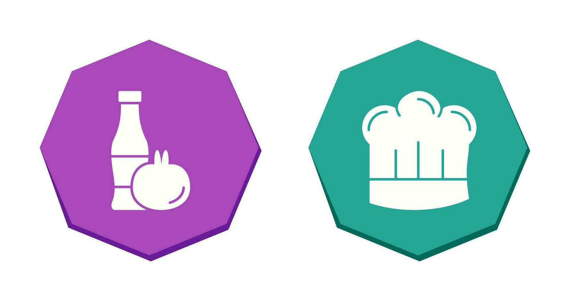 Tomato ketchup and Chef Hat Icon vector