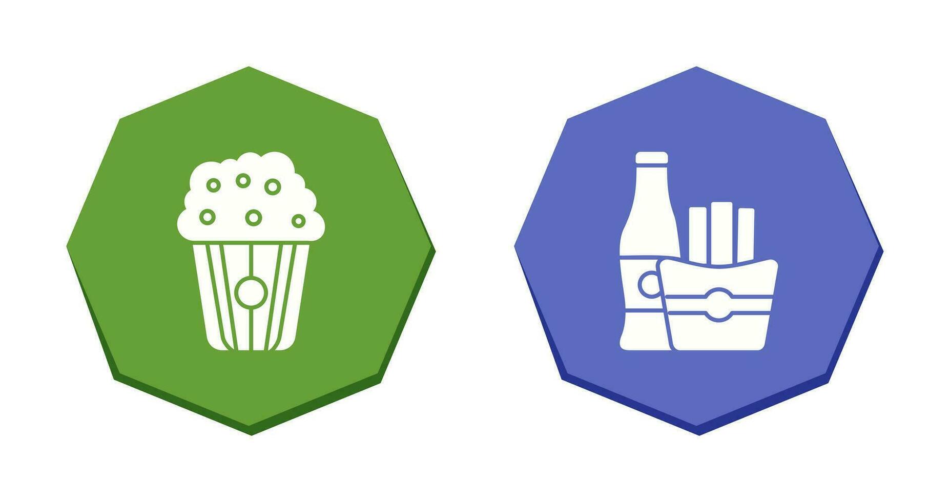 Pop corn and French  Icon vector