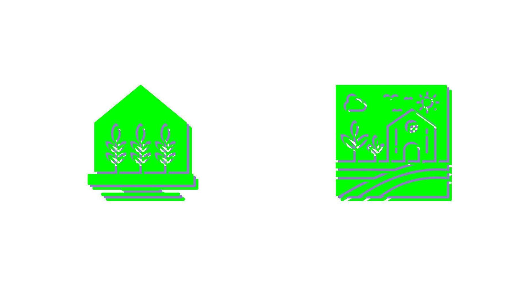 Farm House and Nature Icon vector