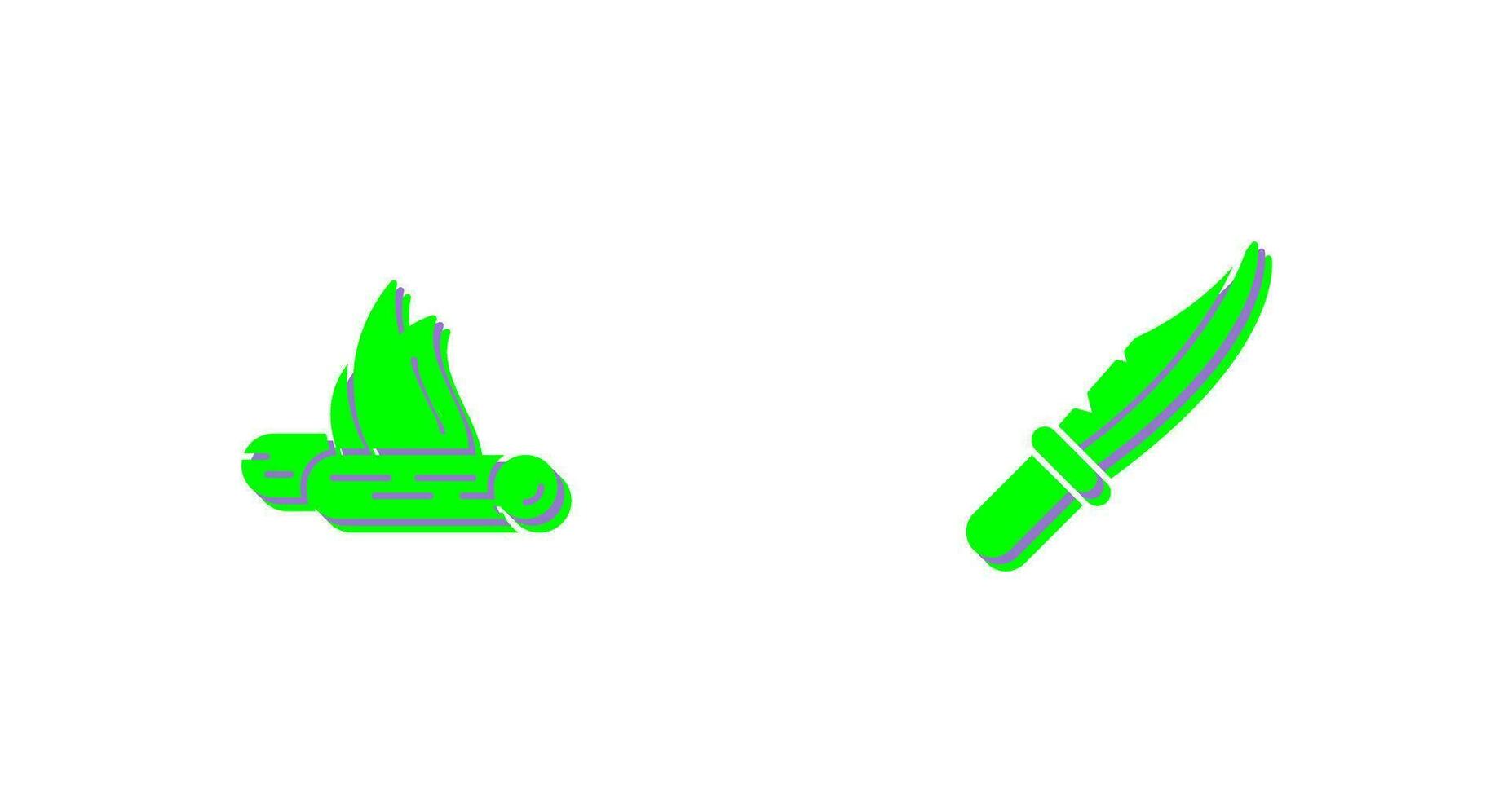 Bon Fire and Knife Icon vector