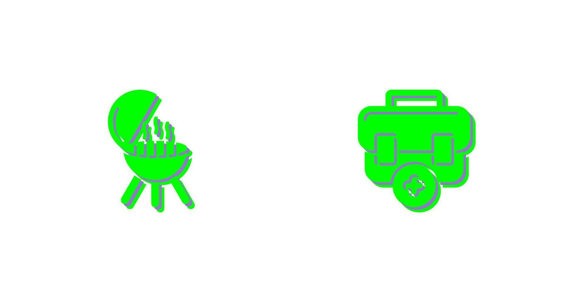 Bbq and First Aid Icon vector