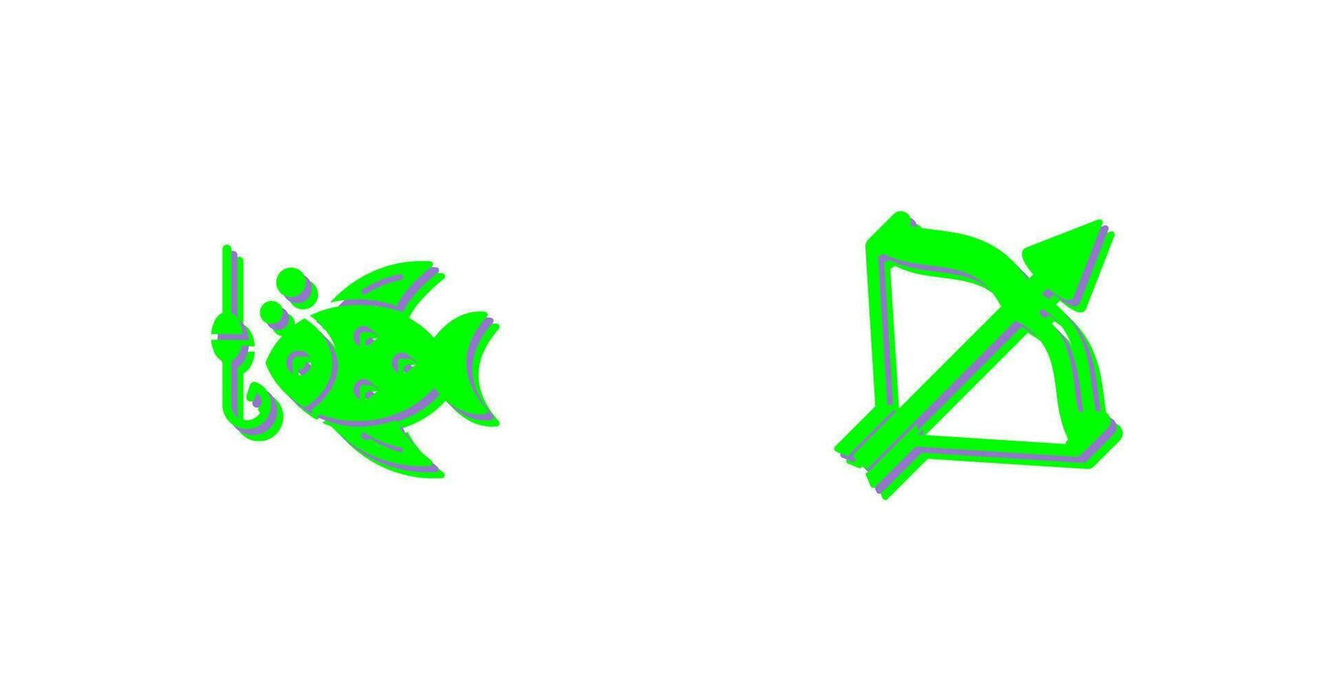 Bow and Fishing Icon vector