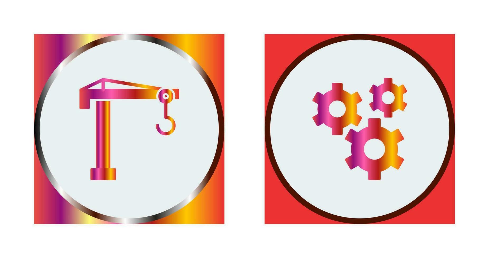 Crane and Gears Icon vector