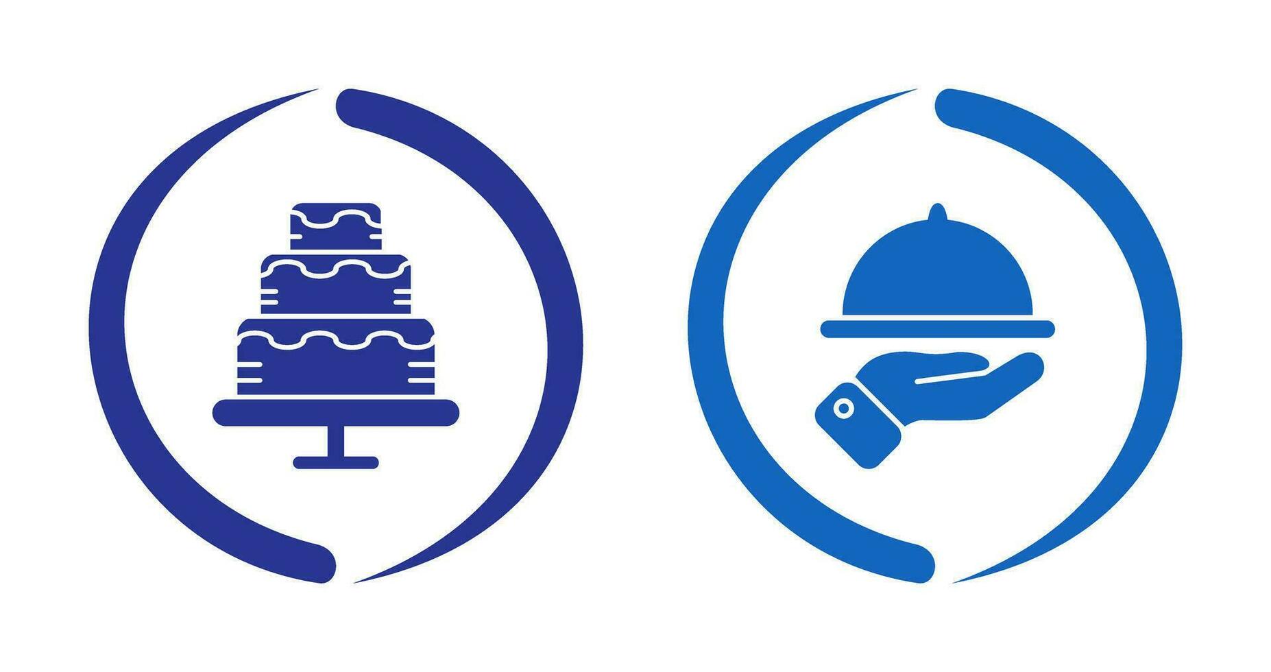 Waiter and Cake Icon vector