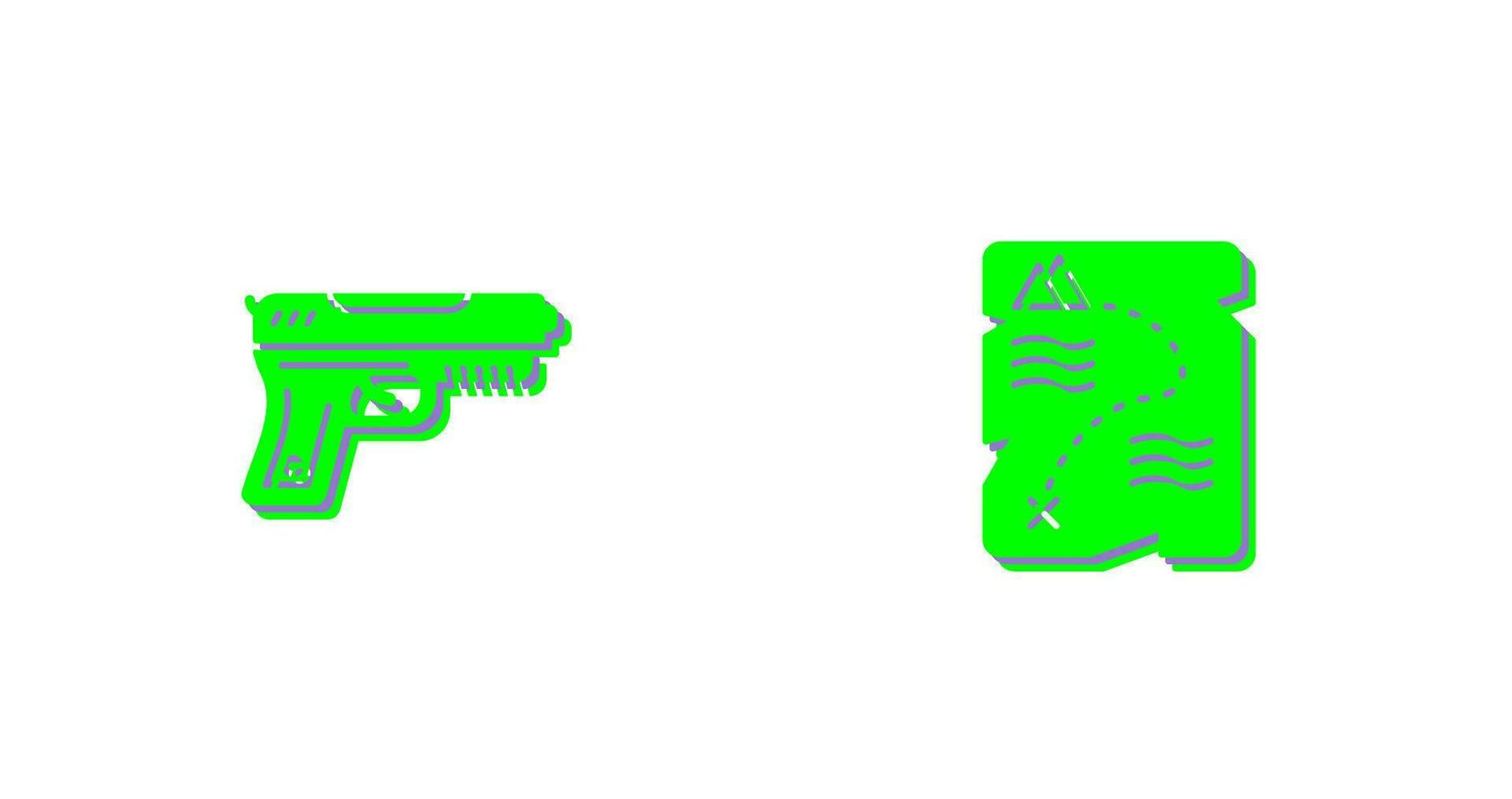 Gun and Treasure  Icon vector