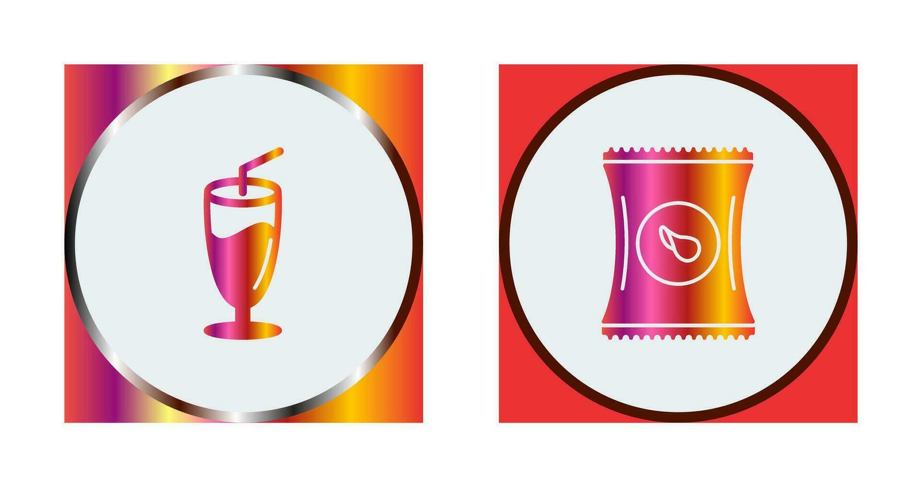 Milkshake and Chips Icon vector