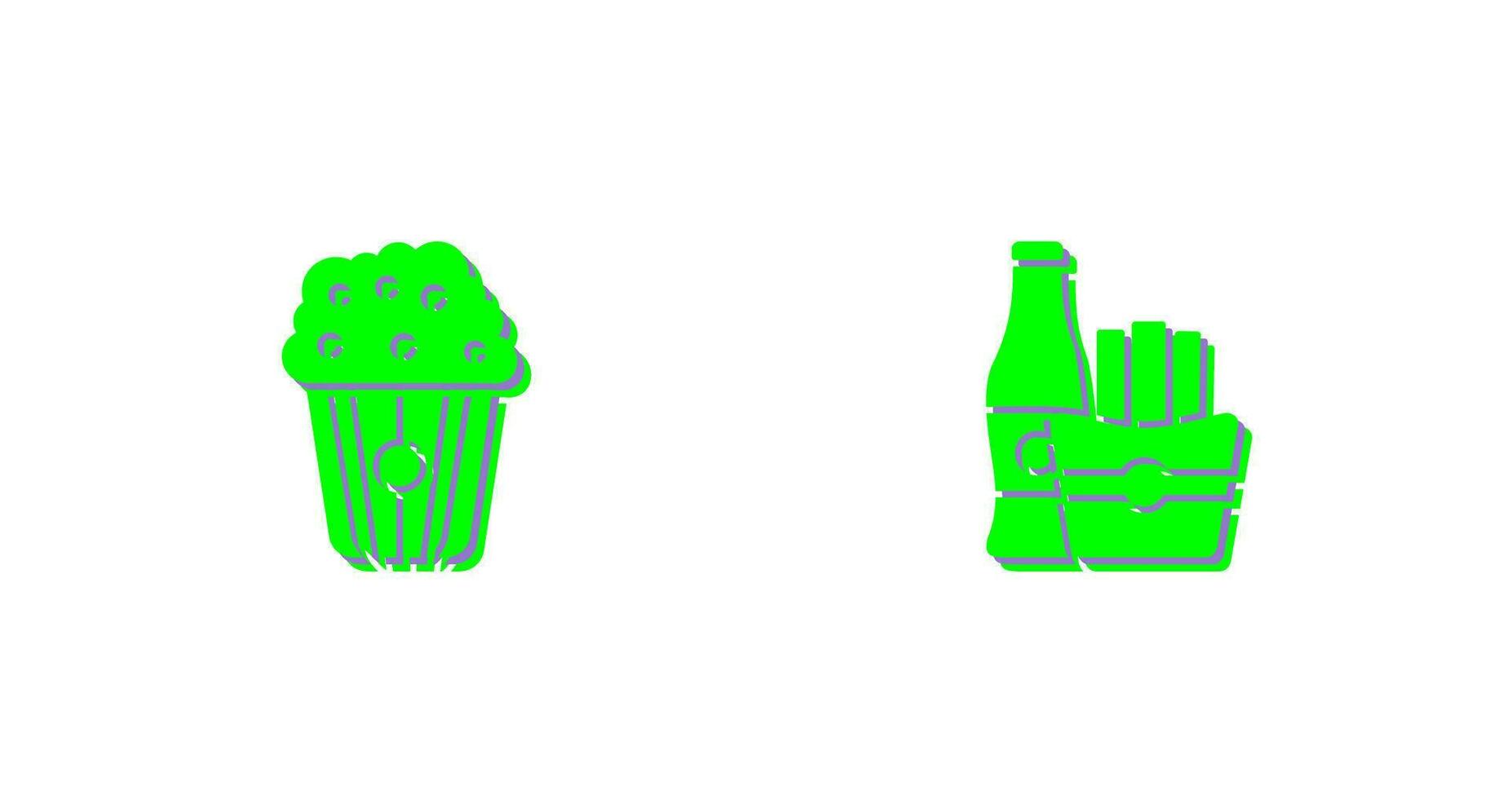 Pop corn and French  Icon vector