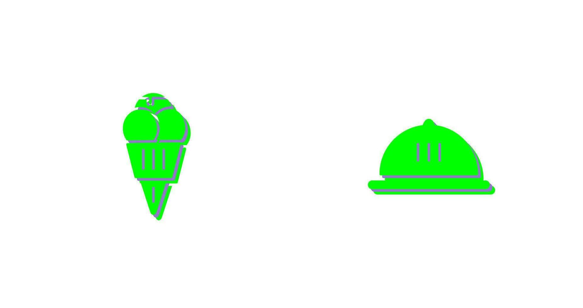 Ice cream and Dish Icon vector