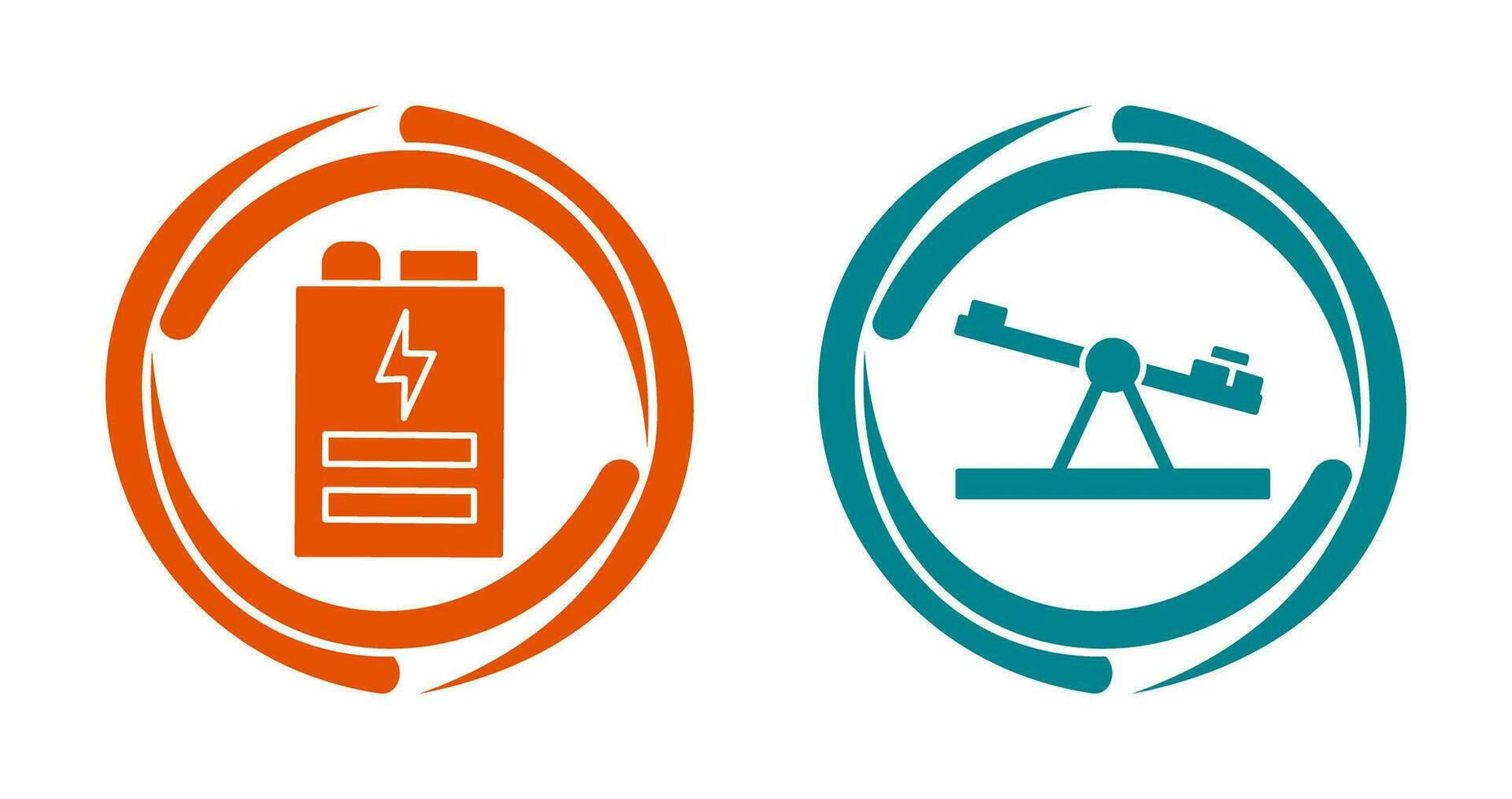 Battery and Seesaw Icon vector