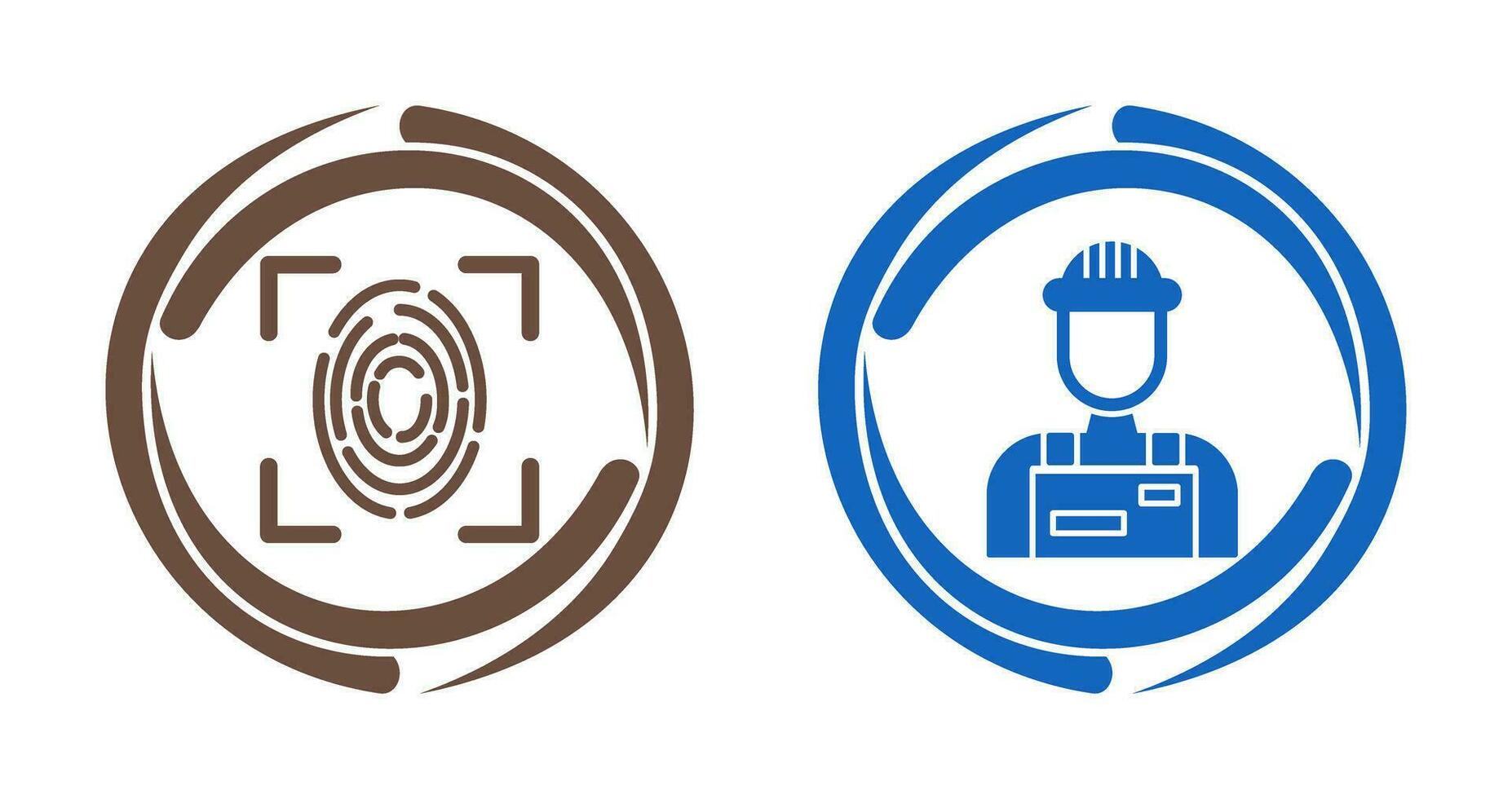 Fingerprint and Riot Police Icon vector