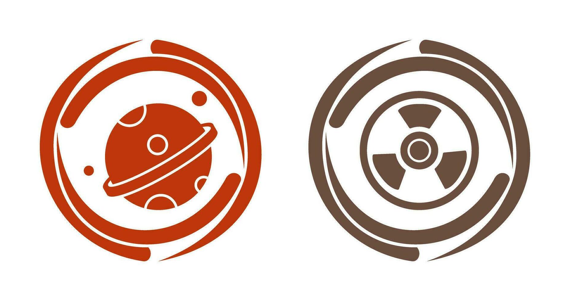 Planet and Nuclear Icon vector
