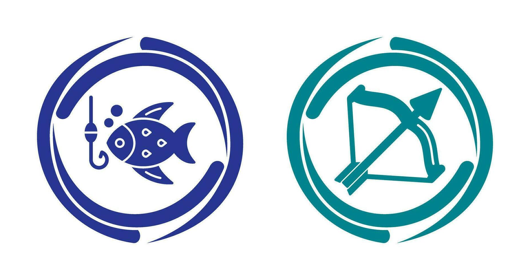 Bow and Fishing Icon vector