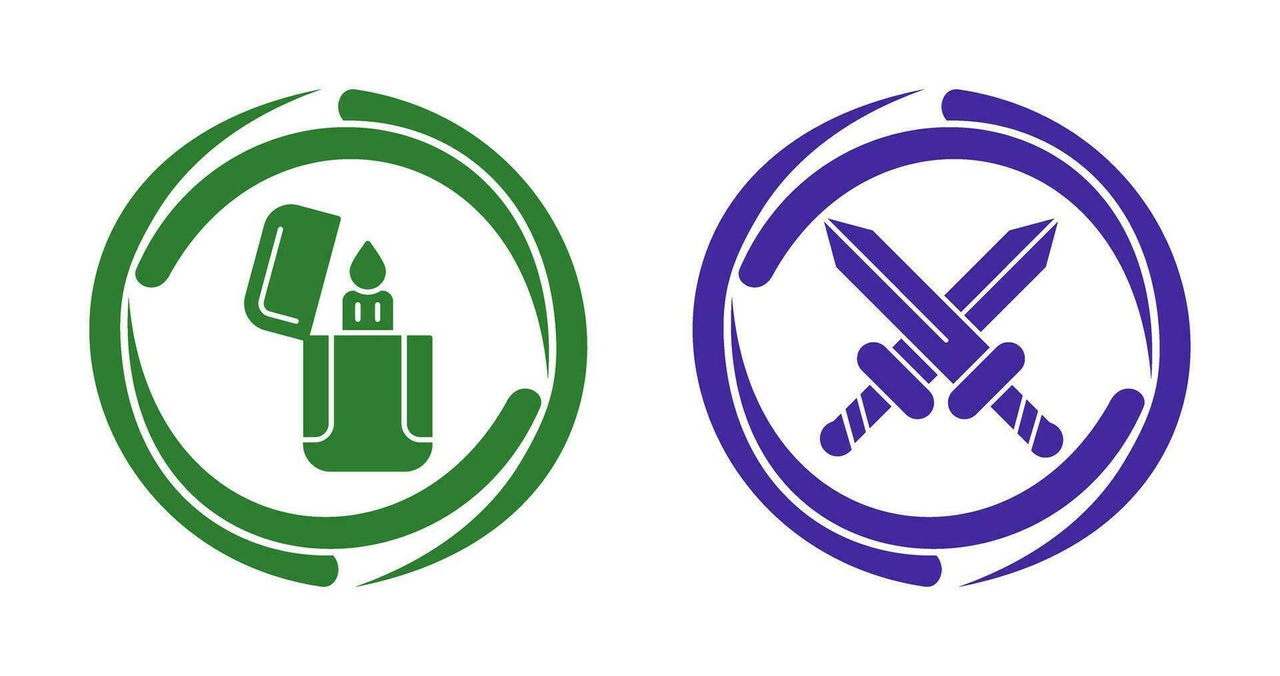 Lighter and Sword Icon vector