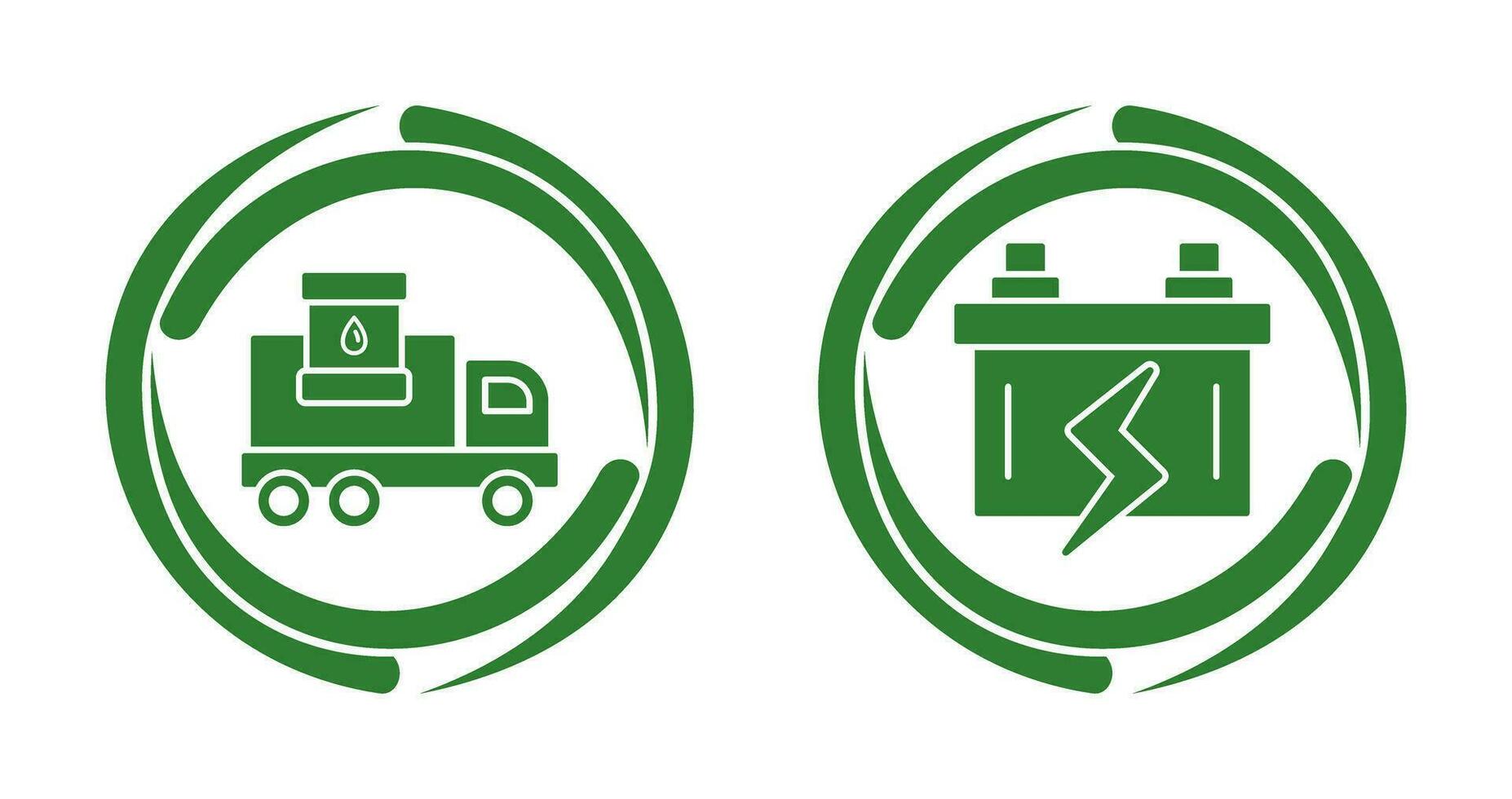 Fuel Truck and Battery Icon vector