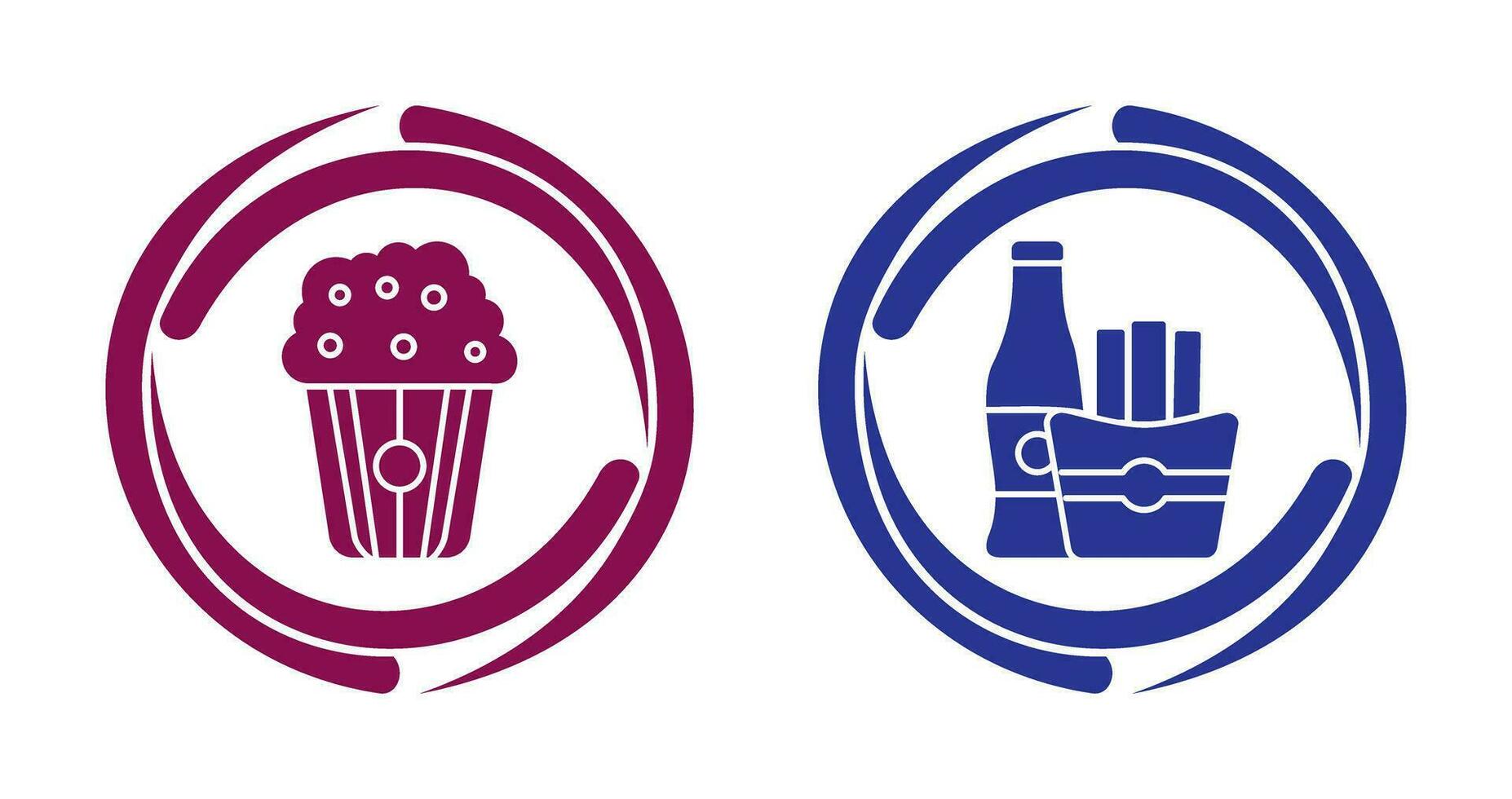 Pop corn and French  Icon vector