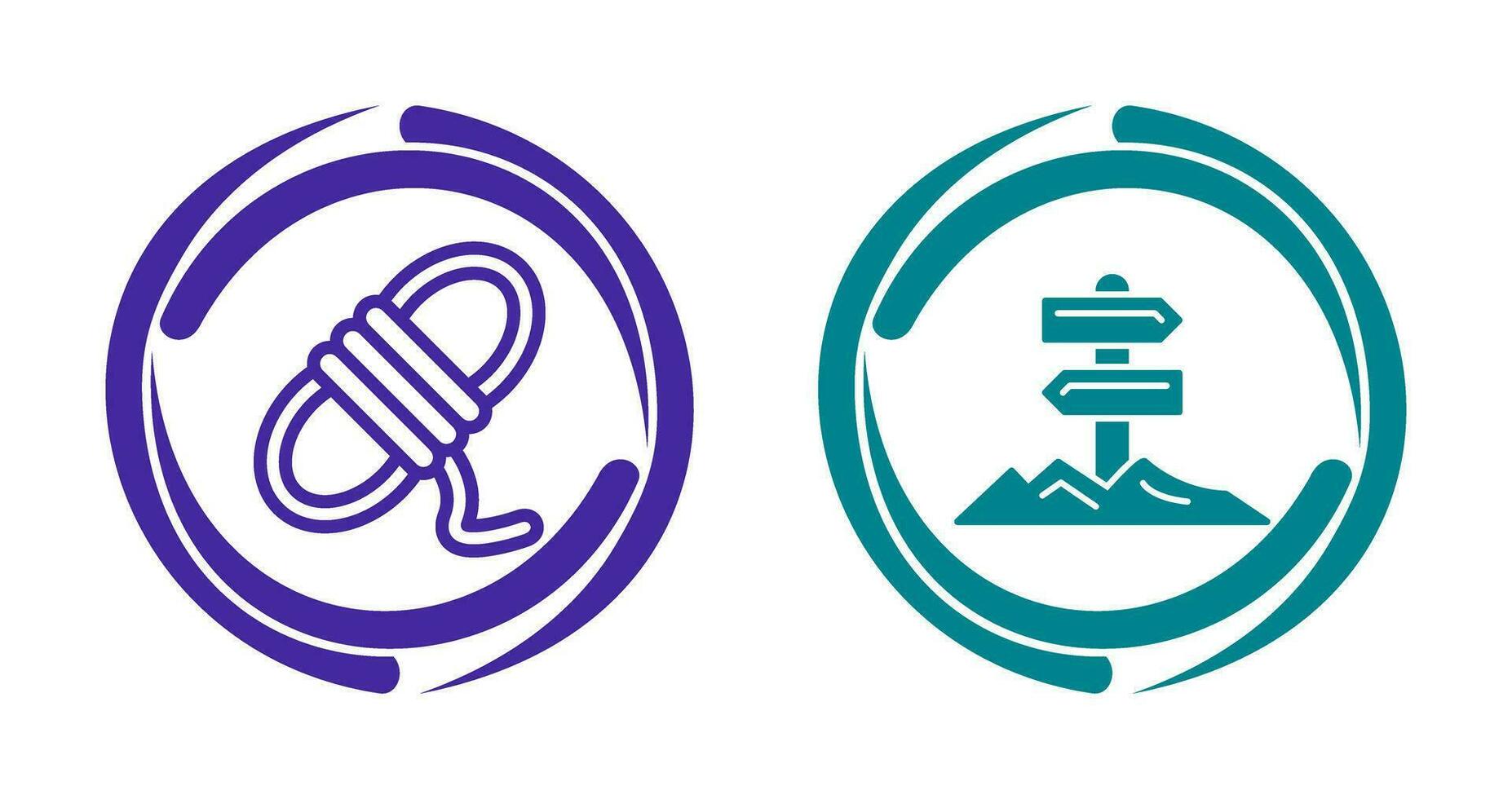 Direction and Rope Icon vector