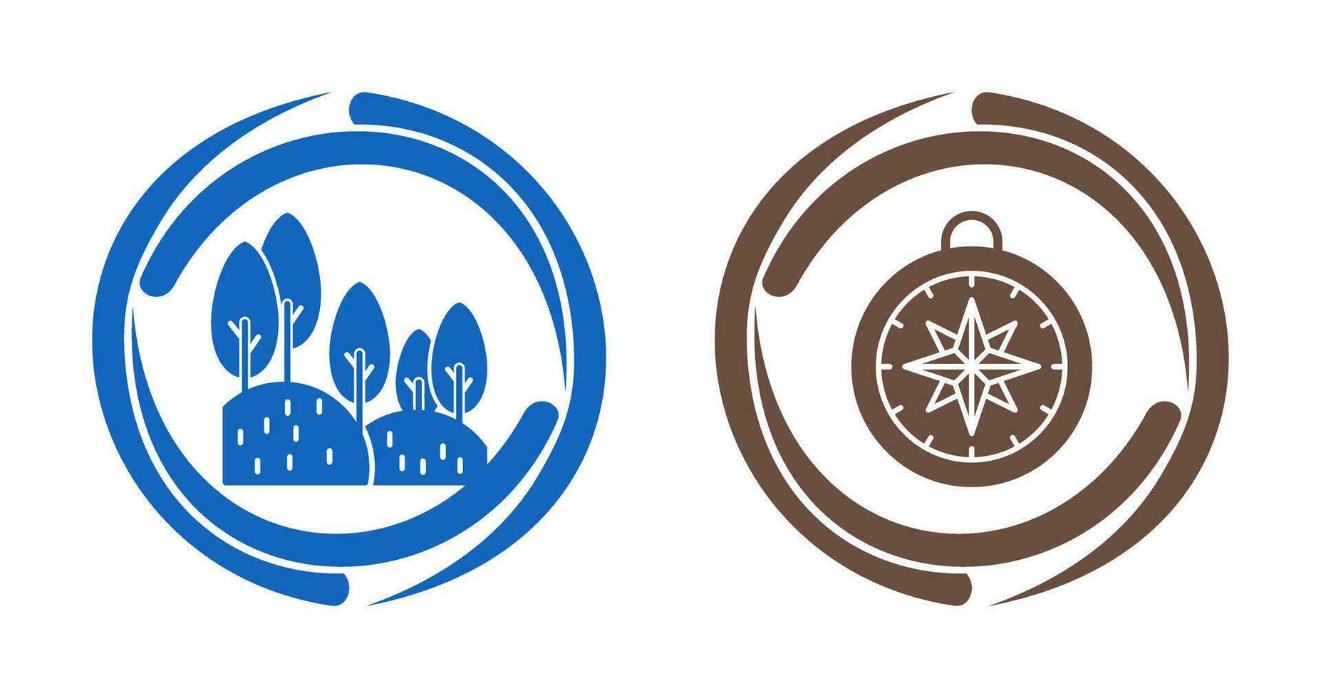 Forest and Compass Icon vector