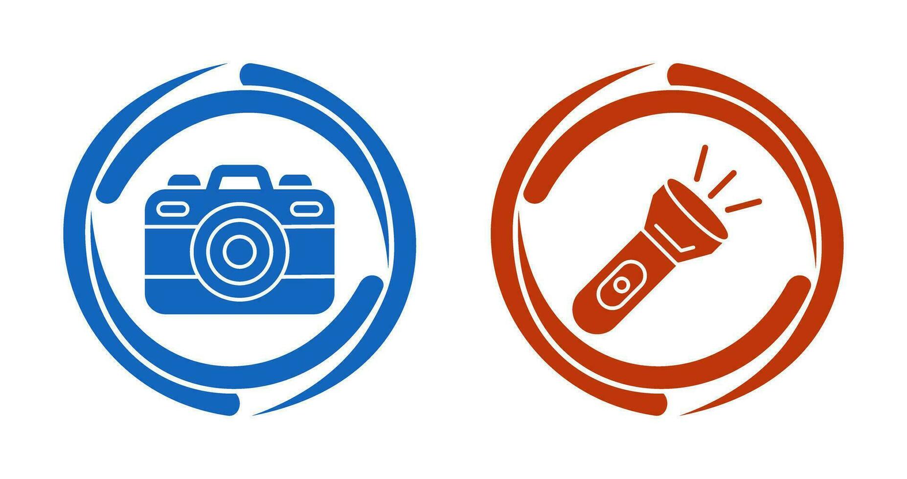 Camera and Flash Light Icon vector