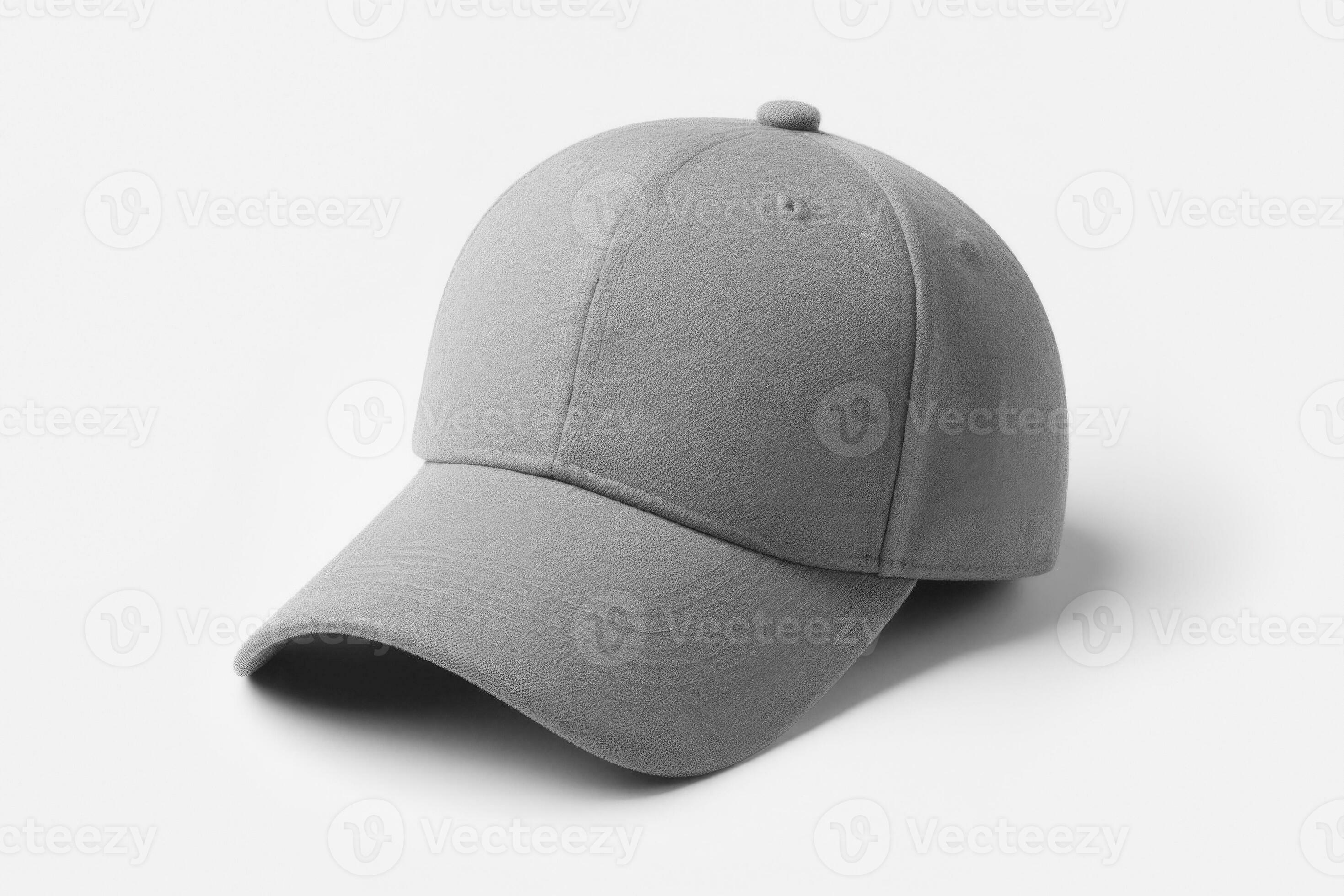 Gray baseball cap isolated on white background. Template Mock up. AI