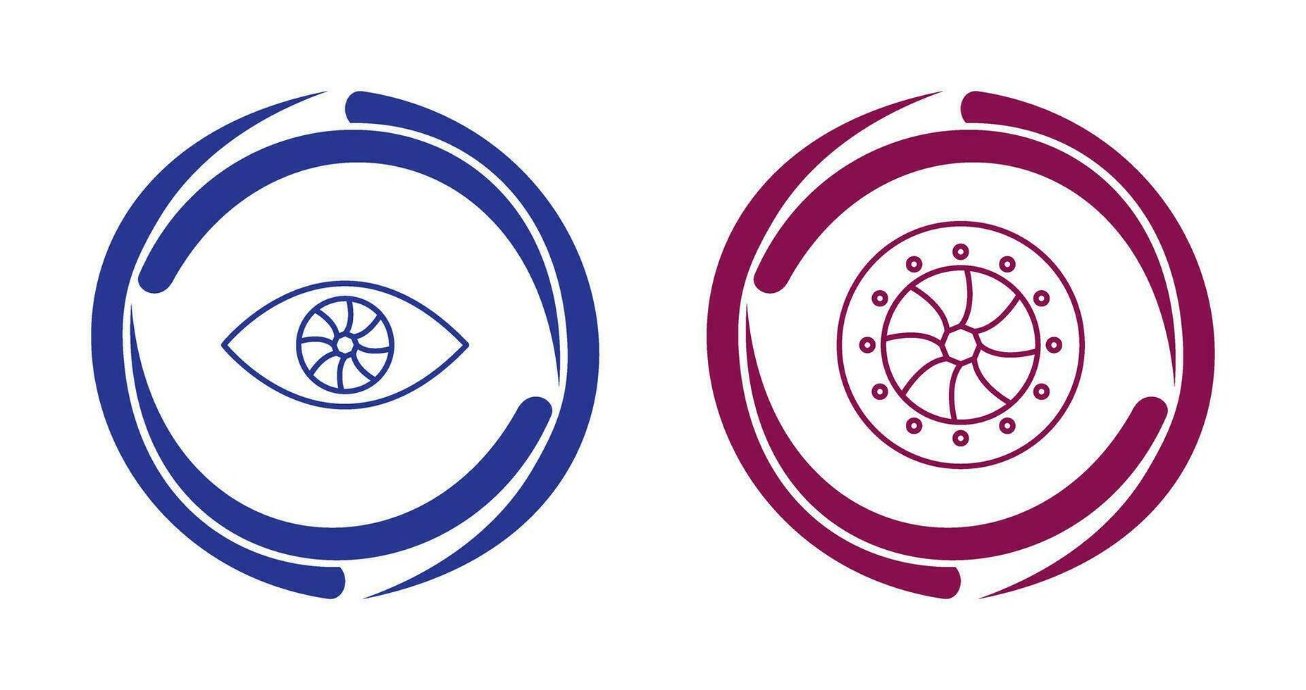 eye and optical diaphram Icon vector
