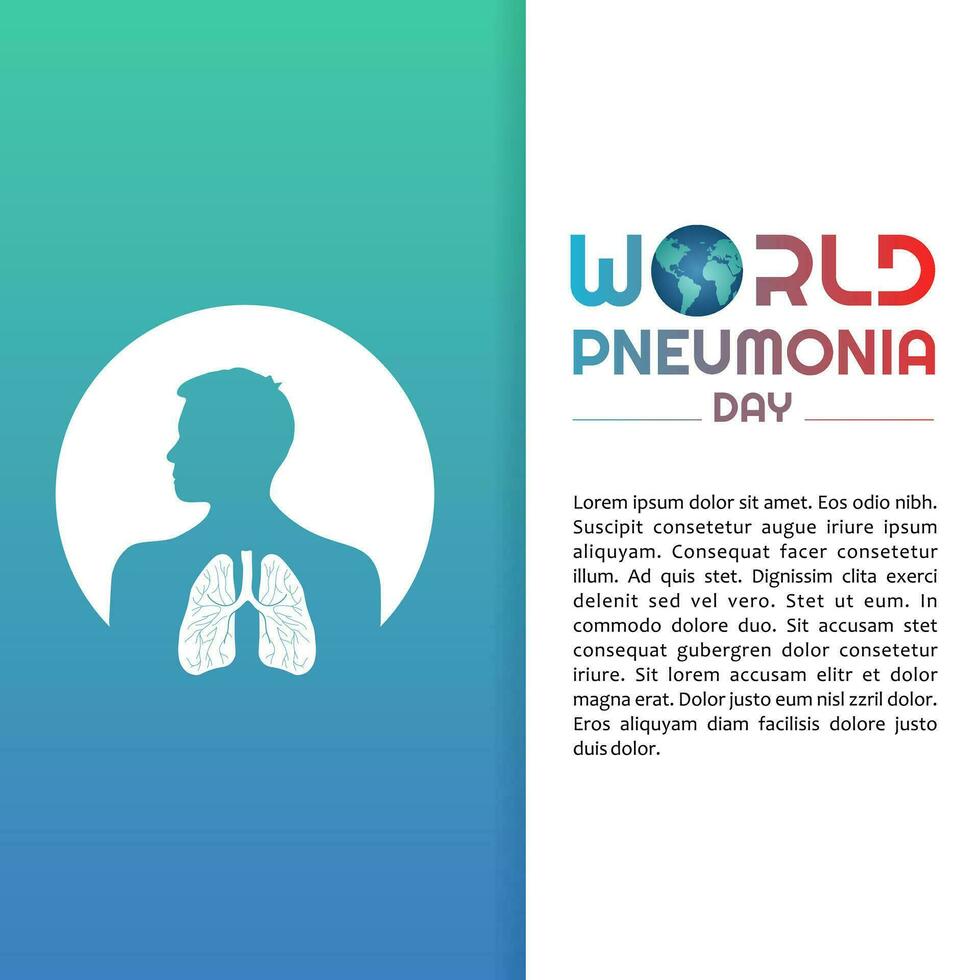 World Pneumonia Day 12 November, minimalist poster design with a picture of the lungs vector