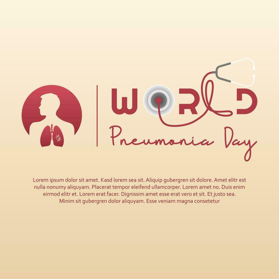 World Pneumonia Day 12 November, minimalist poster design with a picture of the lungs vector