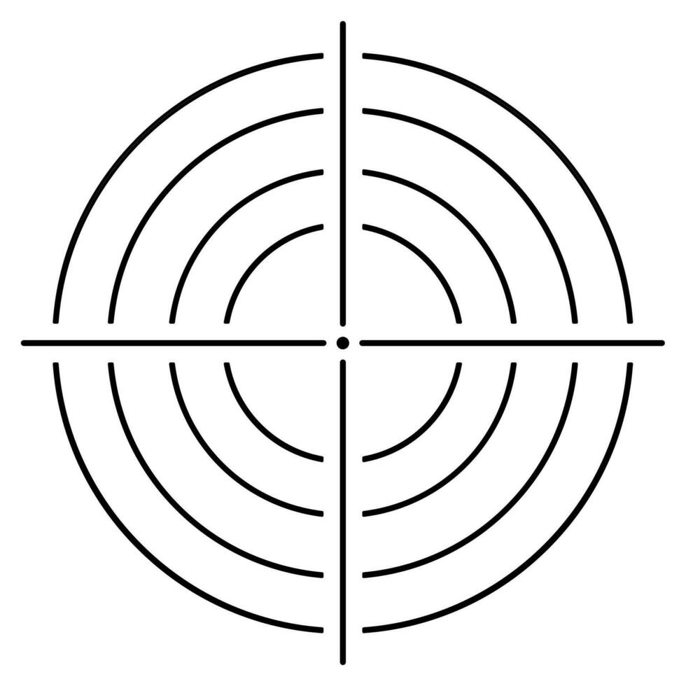 Sight line diagram, target or blank for mandala template vector