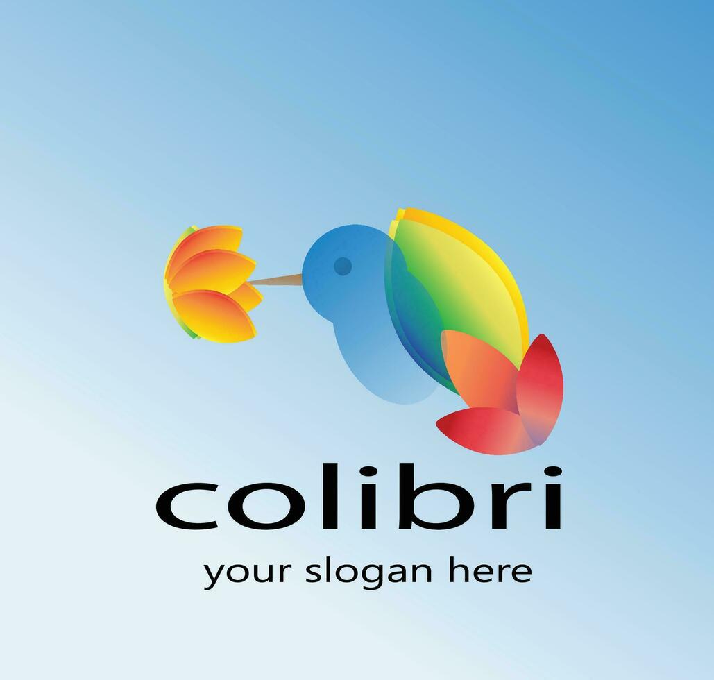 logo design in the shape of a collibri bird vector