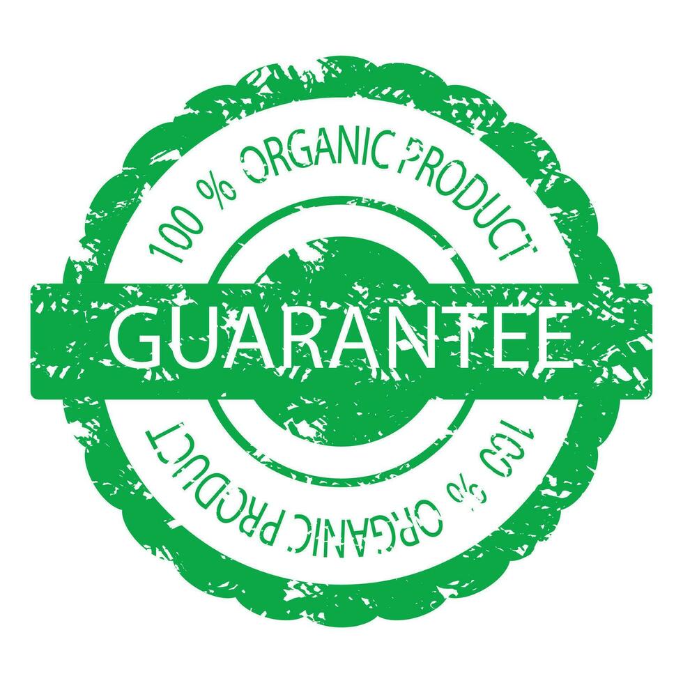 Rubber stamp guarantee vector texture. Illustration stamp organic and natural guarantee product